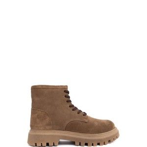 Sergio Moretti Lace-Up Beige Ankle Boots With Textured Outsole - NWT